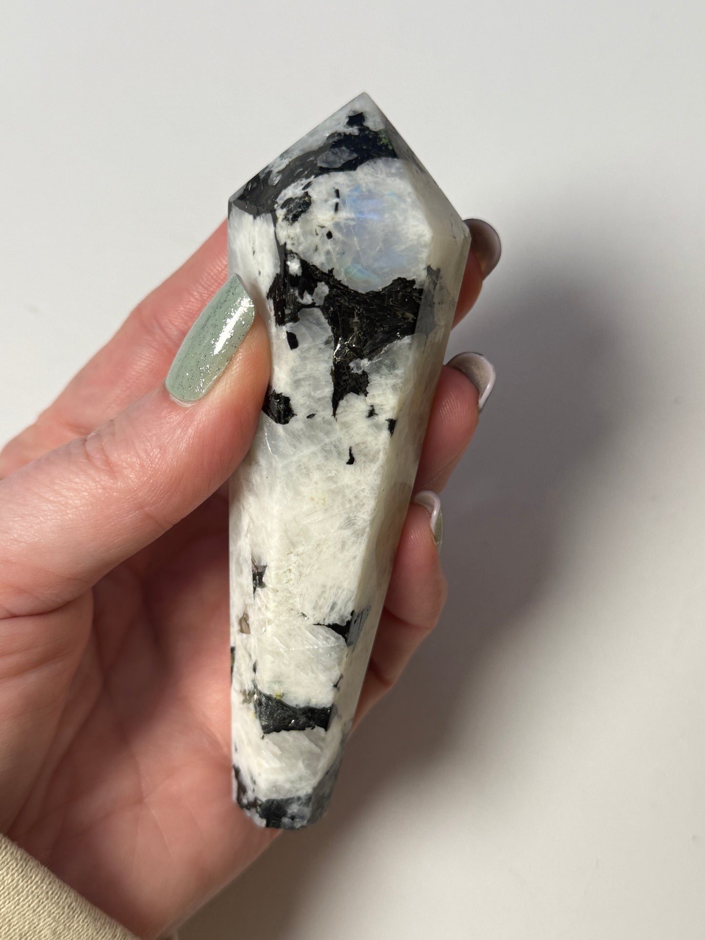 Rainbow Moonstone Scepter w stand