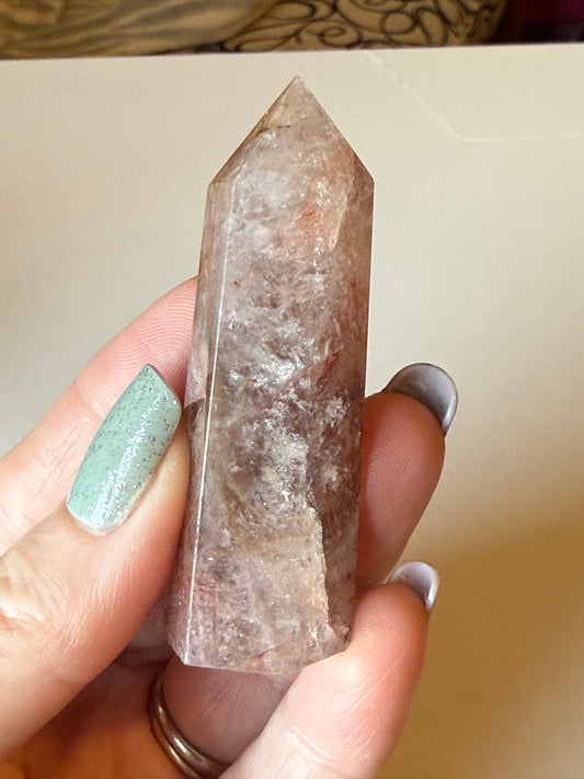 Hematoid Fire Quartz Obelisk Tower