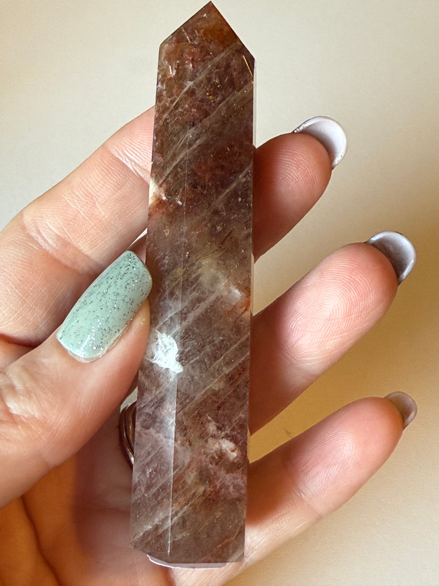 Hematoid Fire Quartz Obelisk Tower