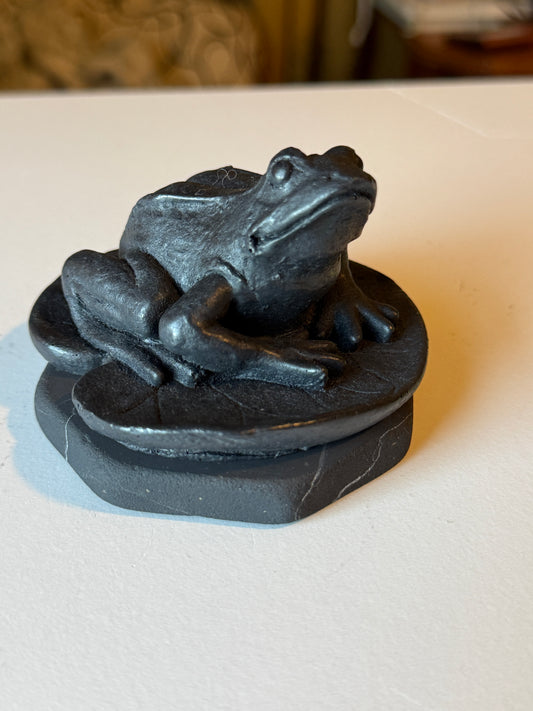 Shungite Figurine Frog on Lilly Pad