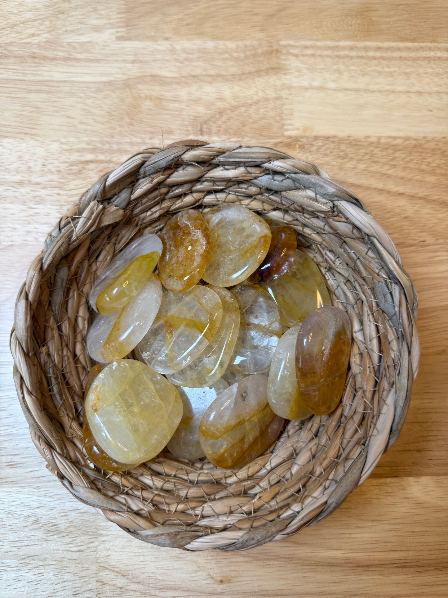 Golden Healer Mini Flat Palms ~ Polished Bulk Crystals