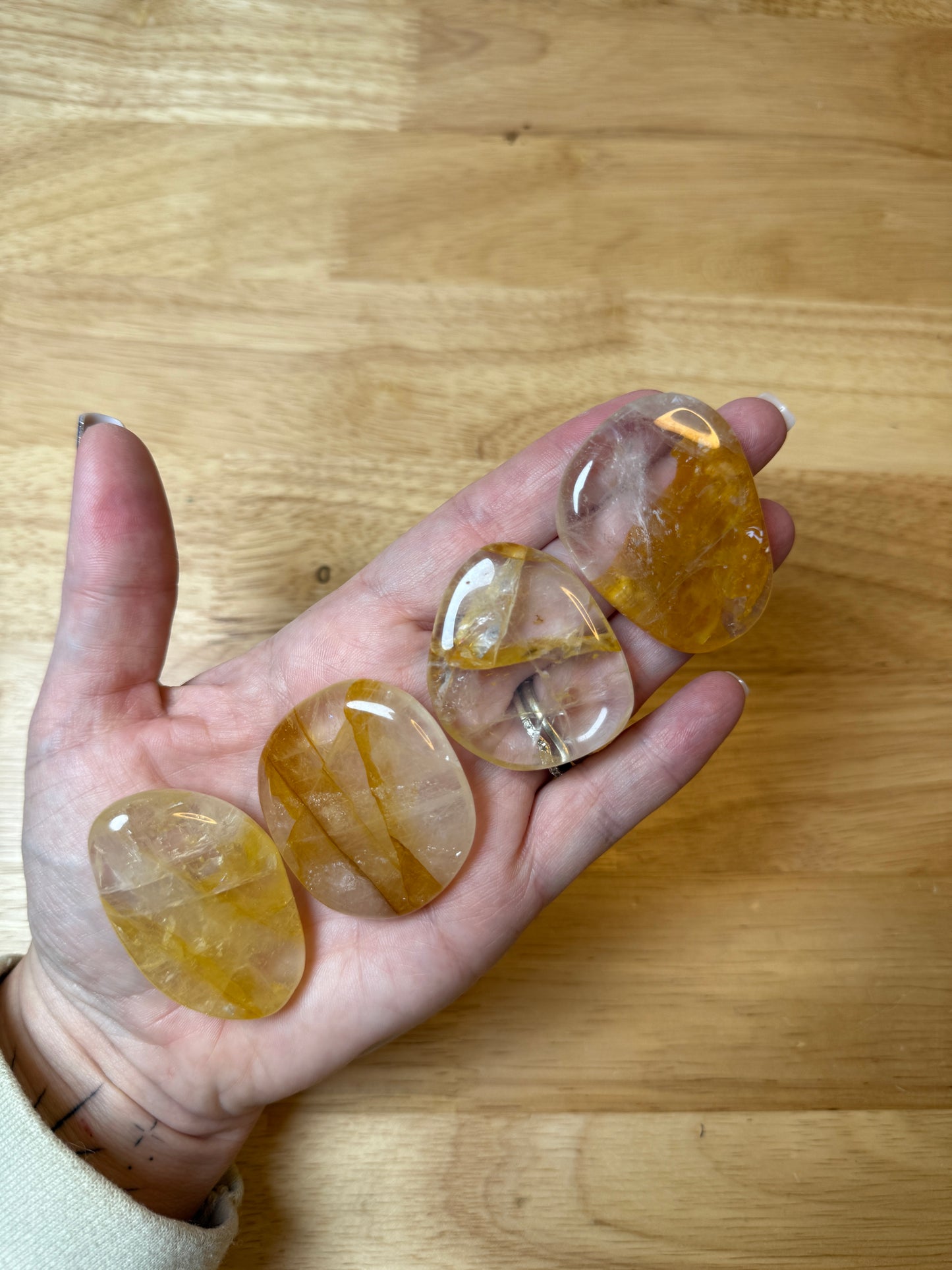 Golden Healer Mini Flat Palms ~ Polished Bulk Crystals