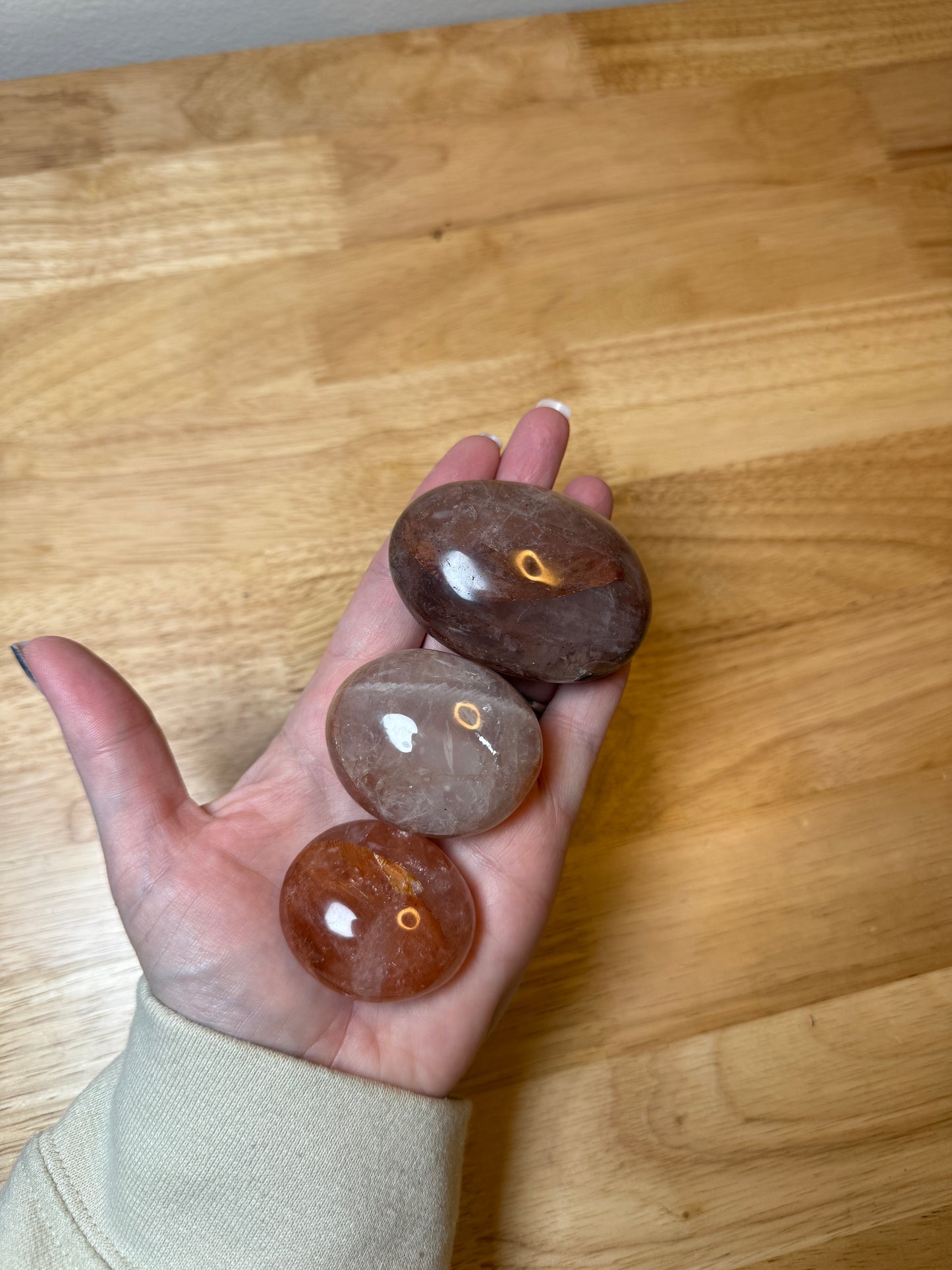 Fire Quartz Palm Stone