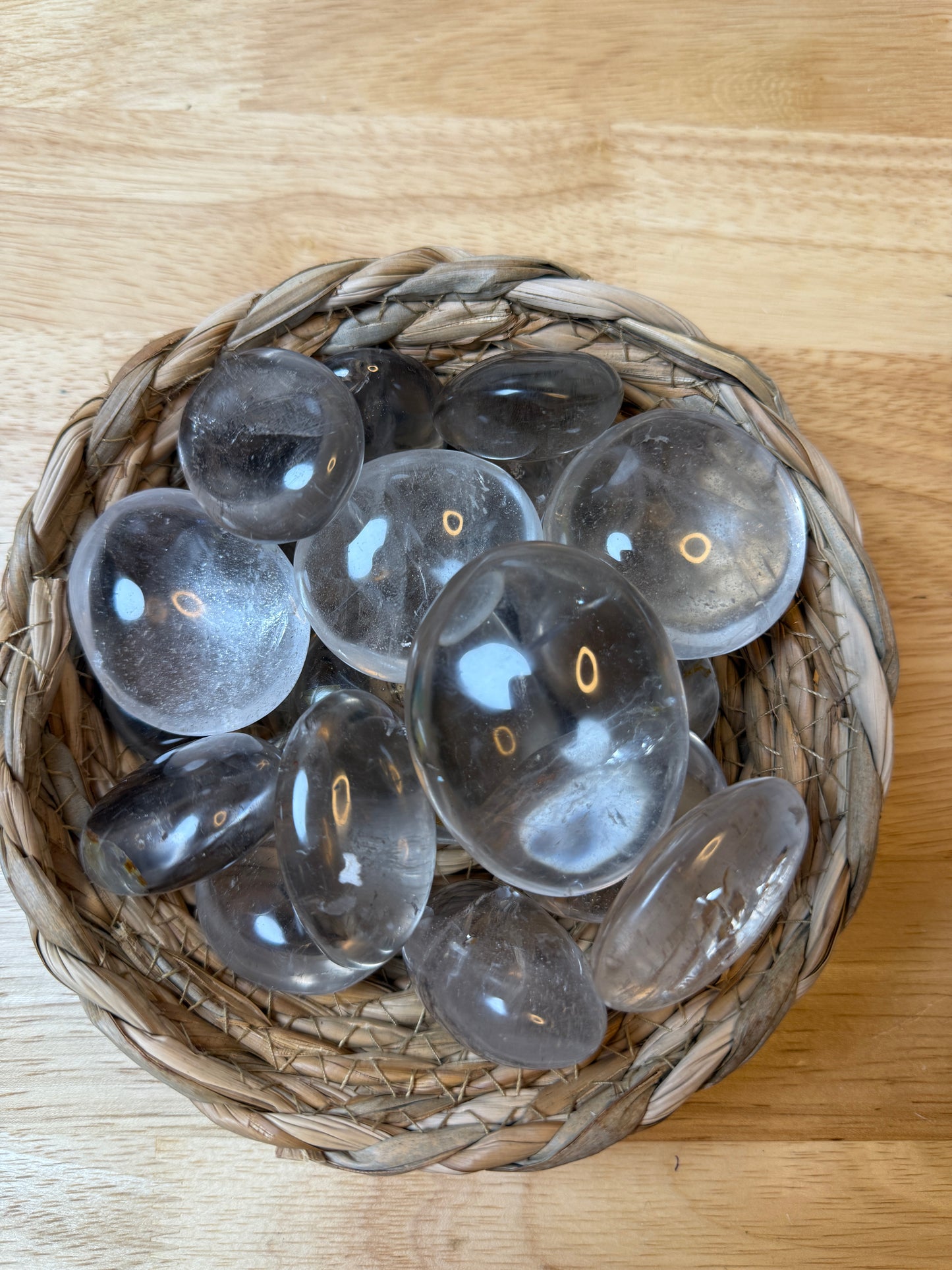 Clear Quartz Palm Stone