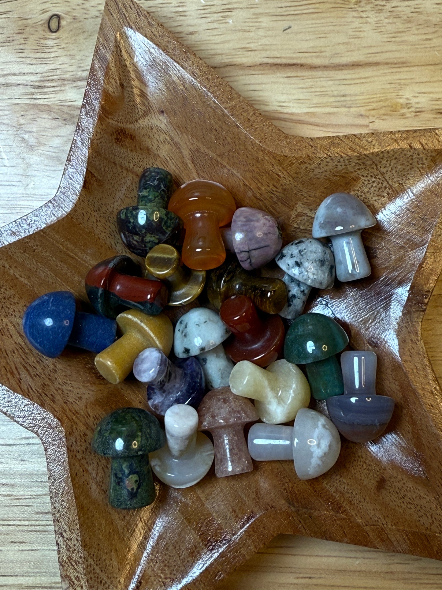 MINI Gemstone Mushroom Pocket Stone: Mix
