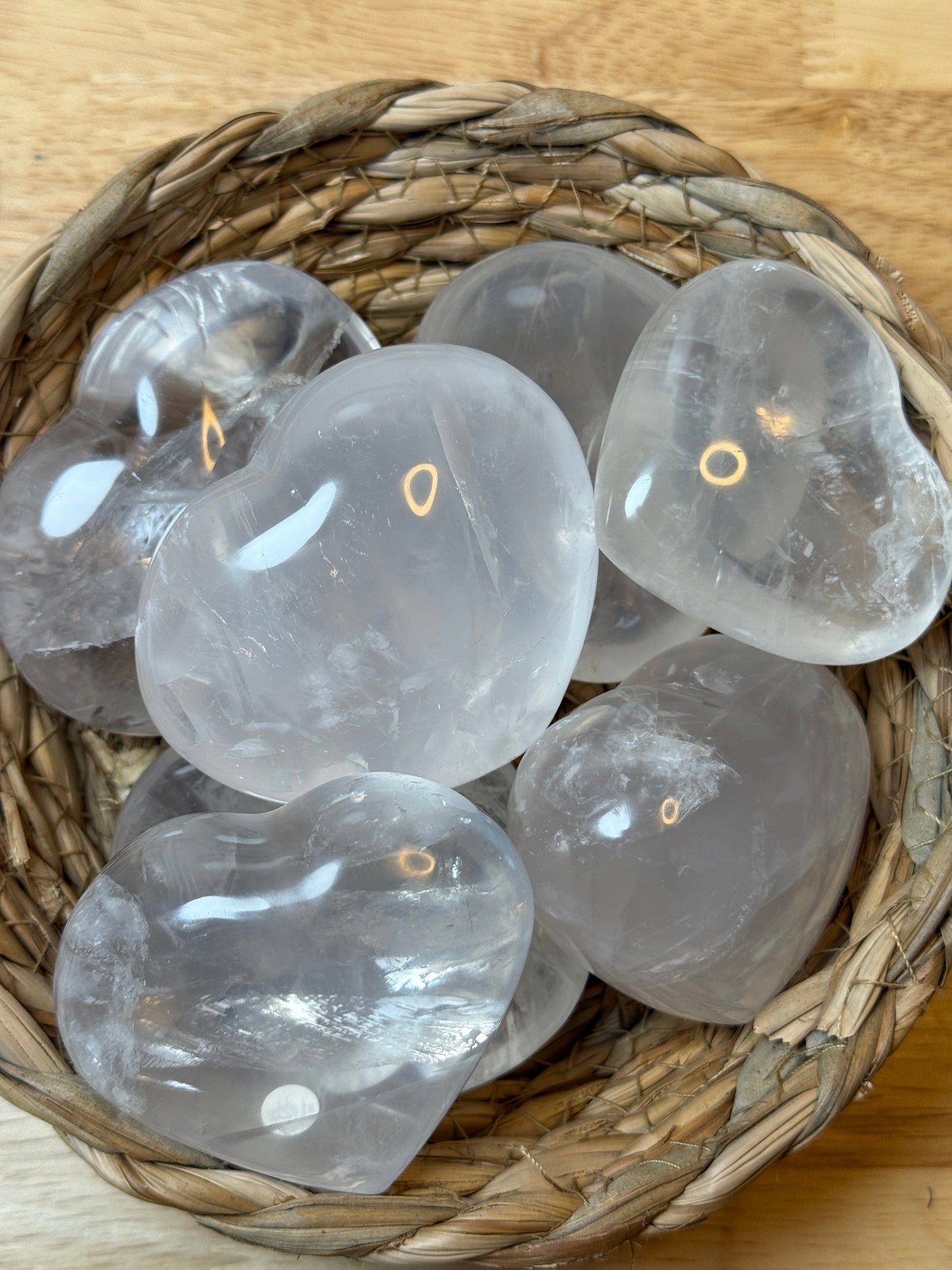 Girasol (Moon Quartz) Puffy Hearts