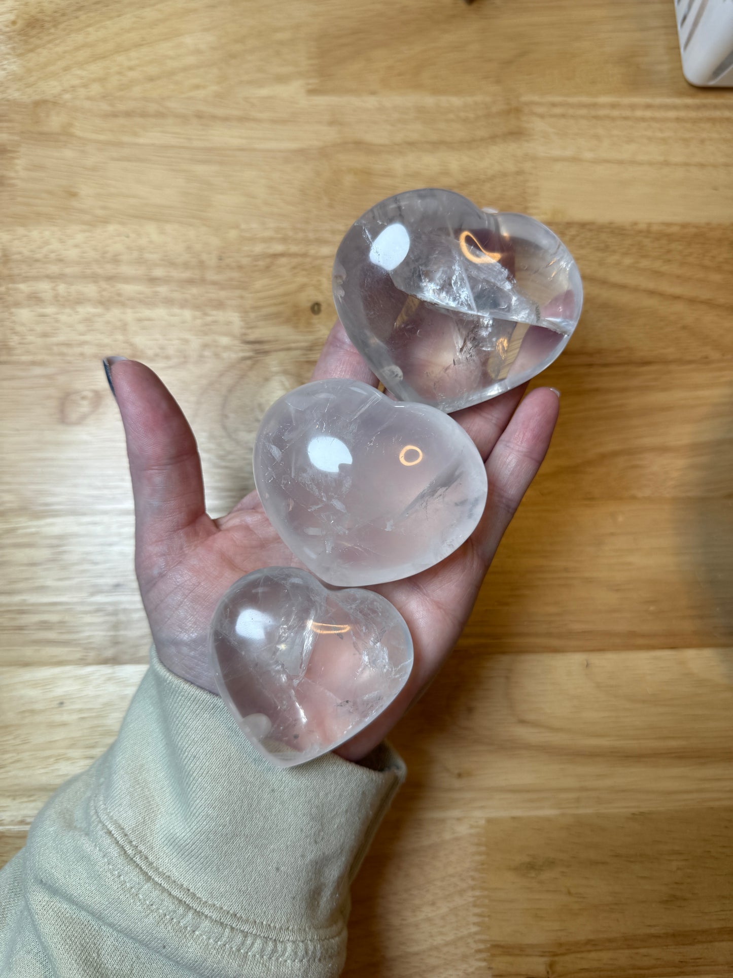Girasol (Moon Quartz) Puffy Hearts