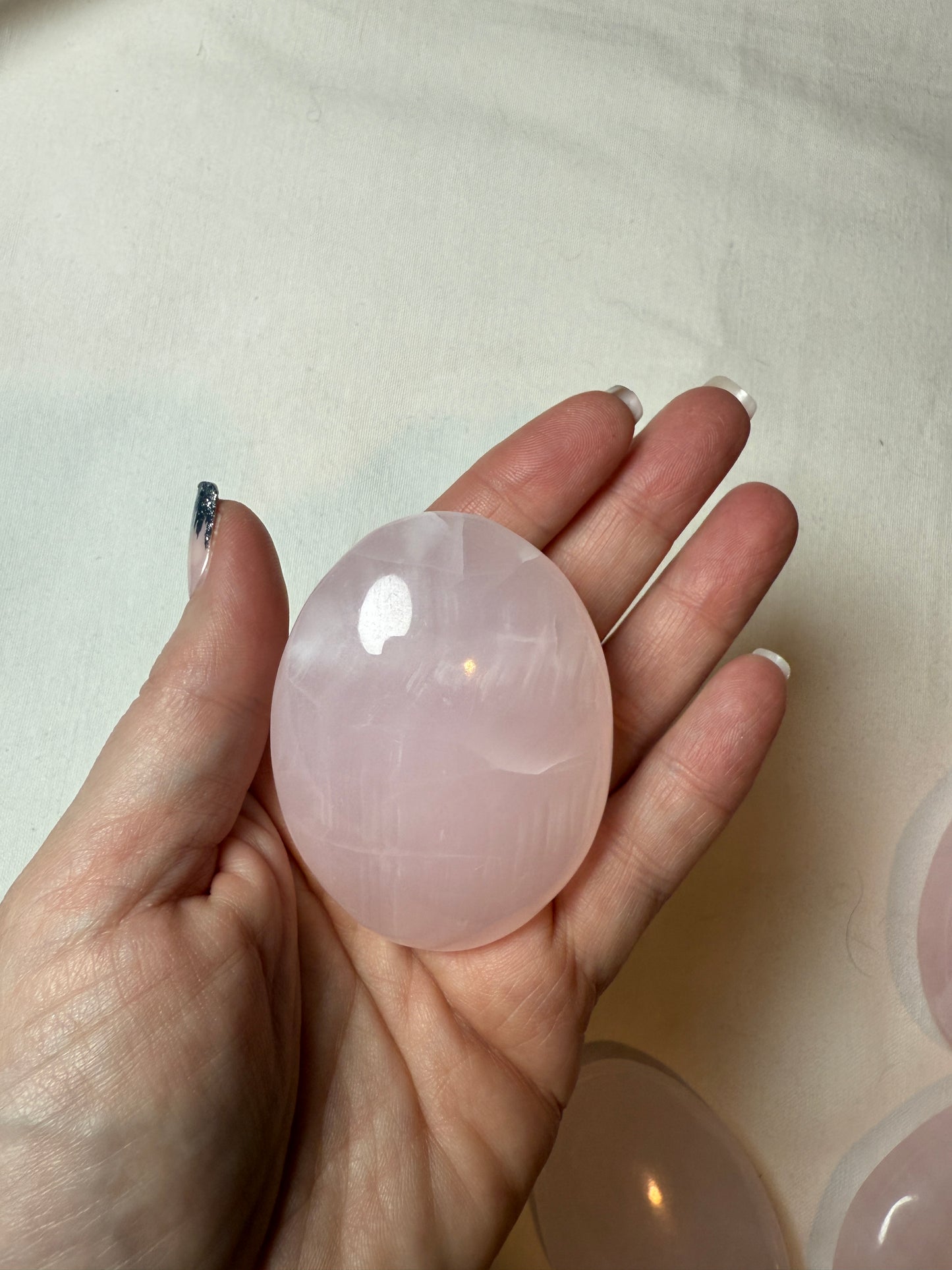 Pink Calcite Palm Stone