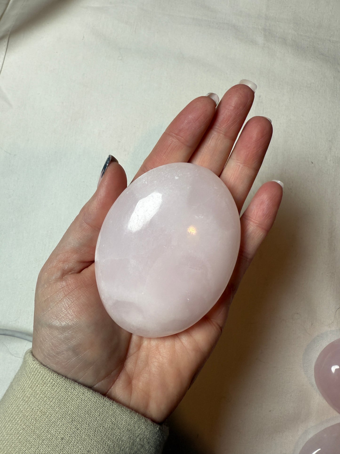 Pink Calcite Palm Stone