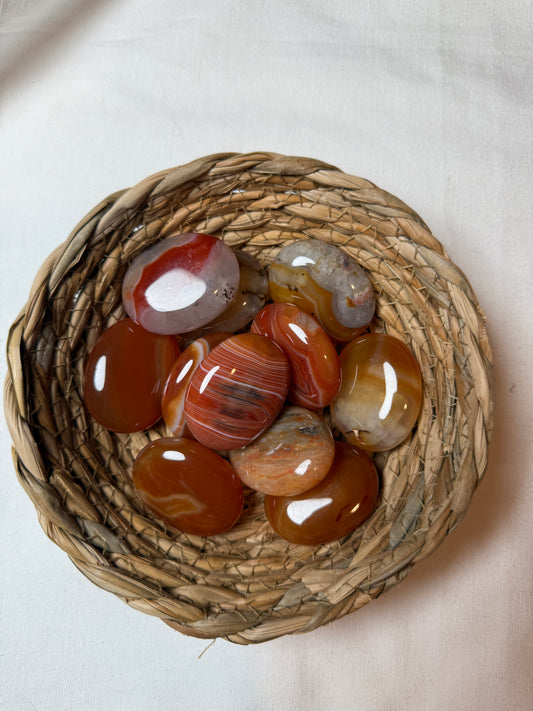Banded Carnelian Palm Stone