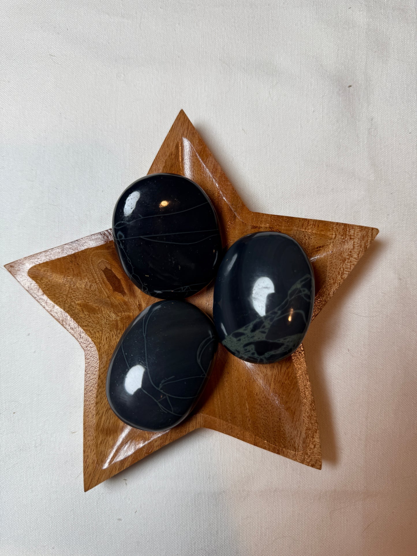 Spiderweb Obsidian Palm Stone