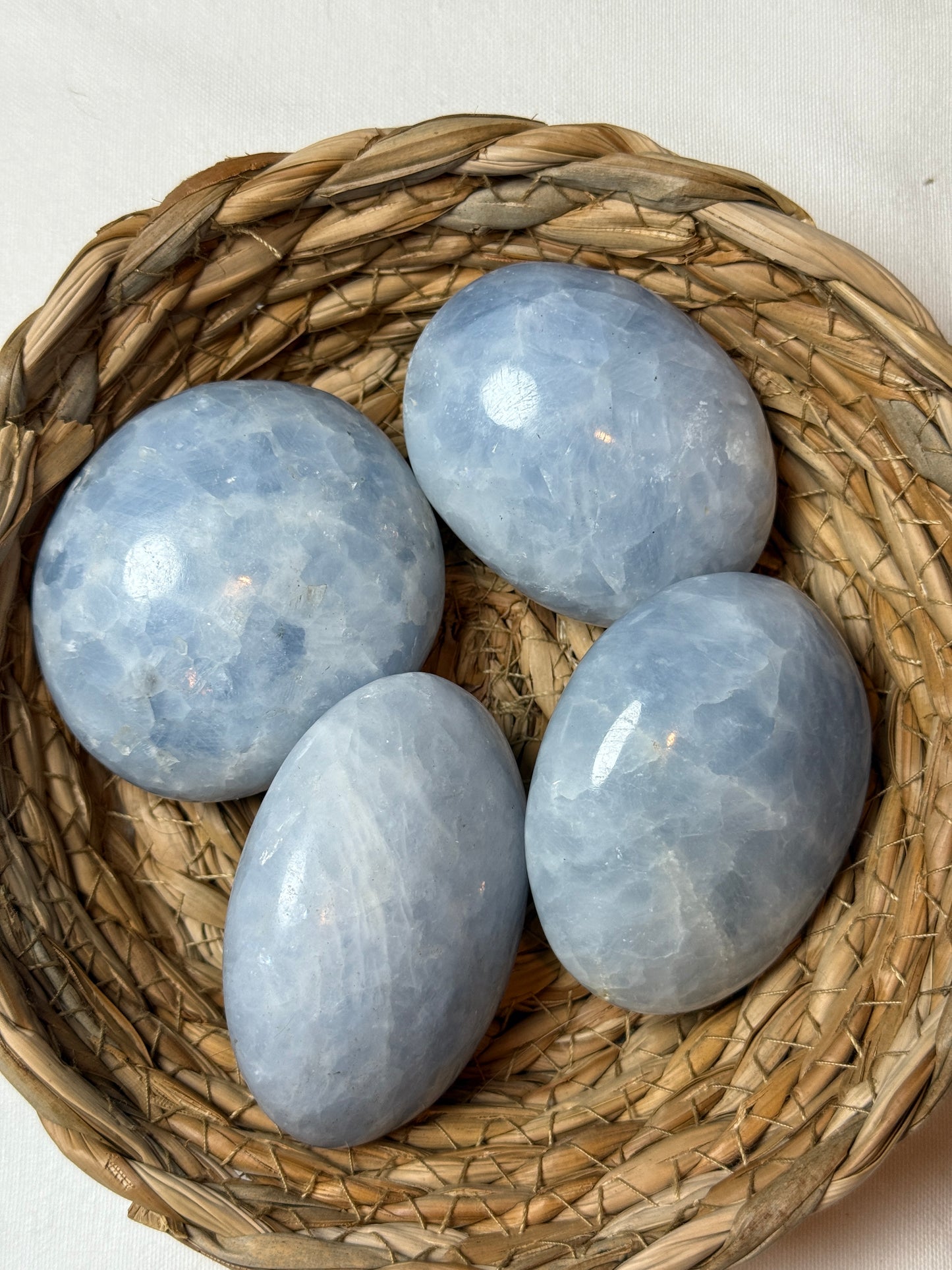 Blue Calcite Palm Stone