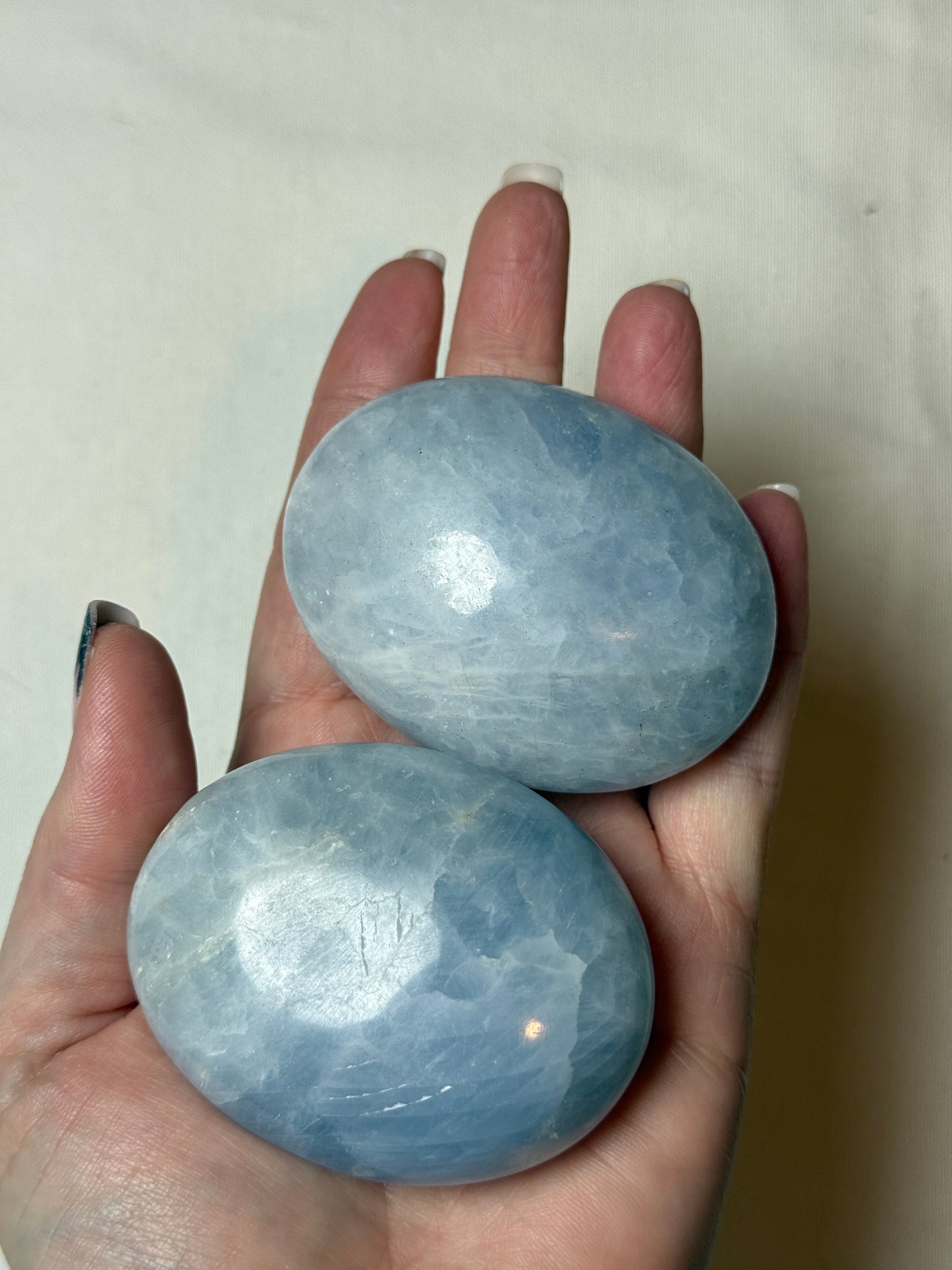 Blue Calcite Palm Stone