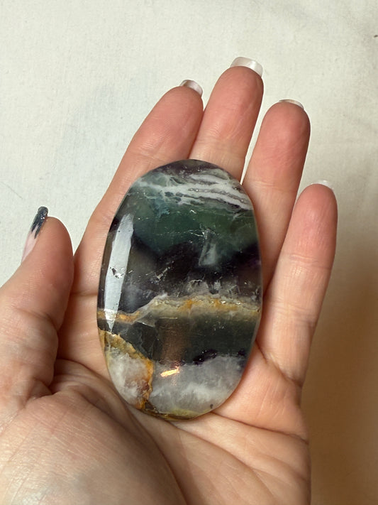 Rainbow Fluorite Palm Stone