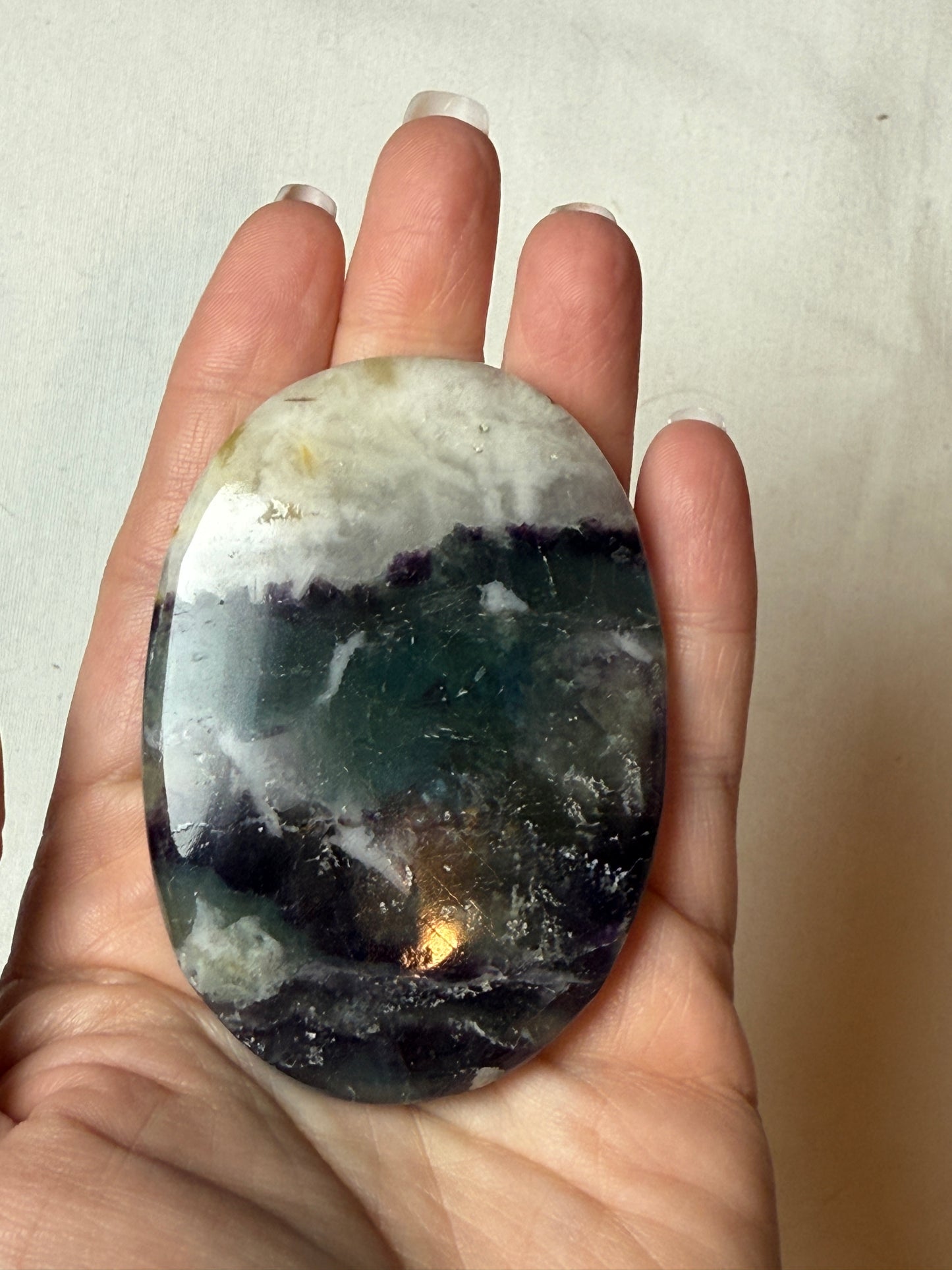 Rainbow Fluorite Palm Stone