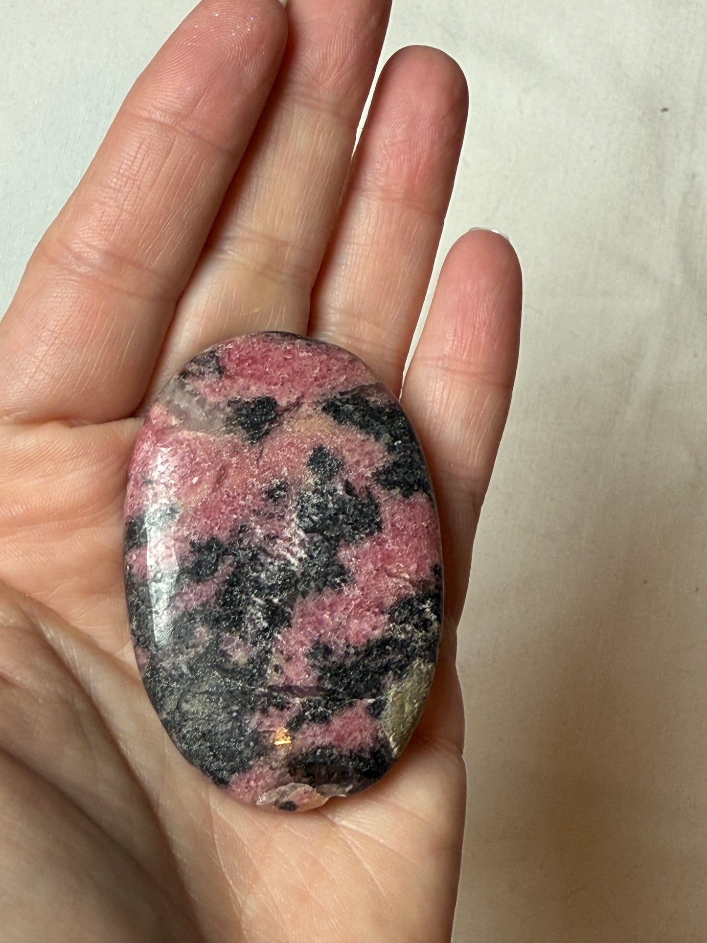 Rhodonite Palm Stone