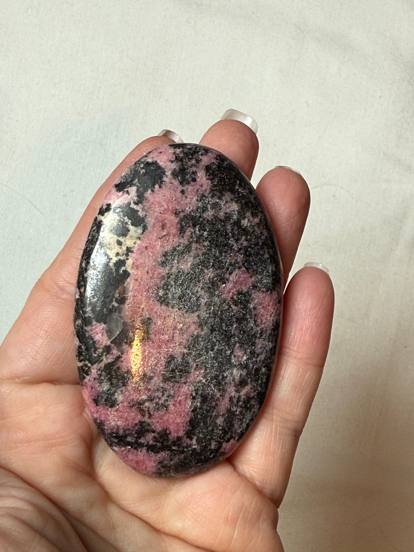 Rhodonite Palm Stone